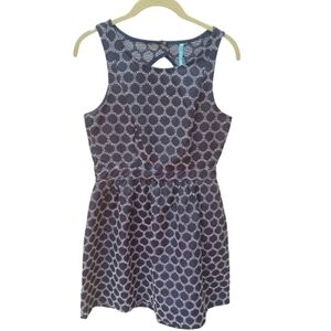 Moonlight Navy and White Polka Dot Mini Dress Size Medium Fit & Flare